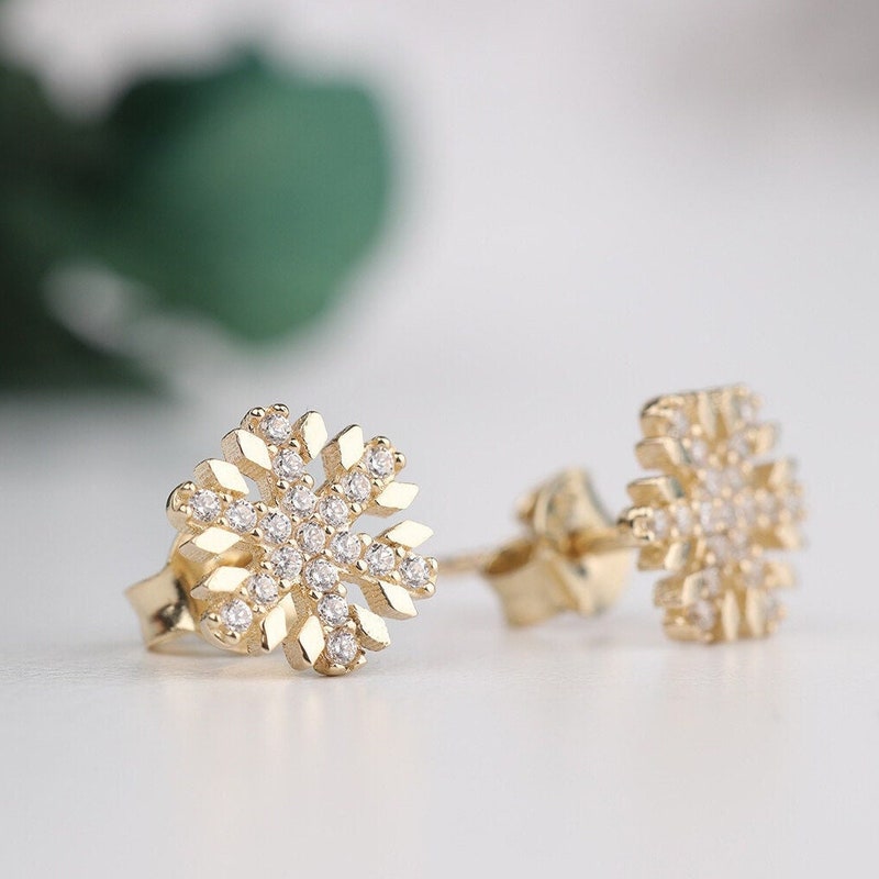 Frosted Pink Snowflake Earrings