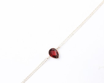 Cz Ruby Pear Shaped Bracelet