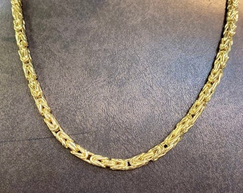 4.5 MM Thickness King Byzantine Gold Long Chain