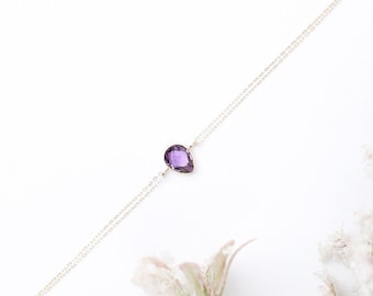Cz Amethyst Pear Shaped Bracelet