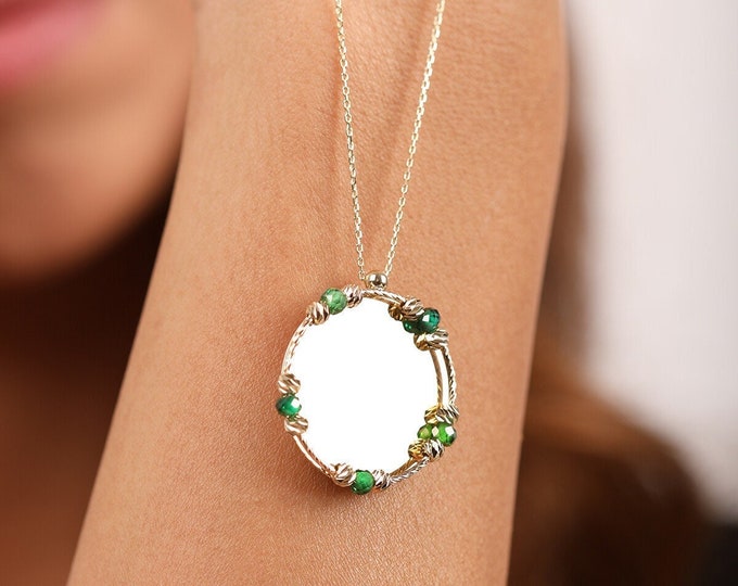 14k Gold italian Mirror Necklace