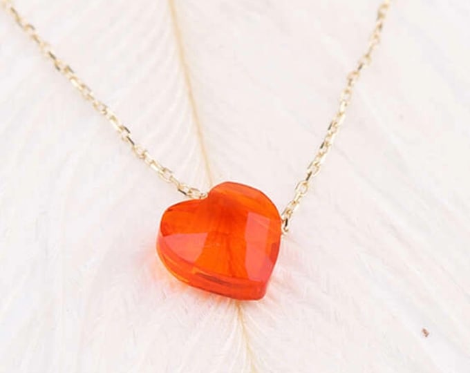 Orange Heart Shaped Necklace
