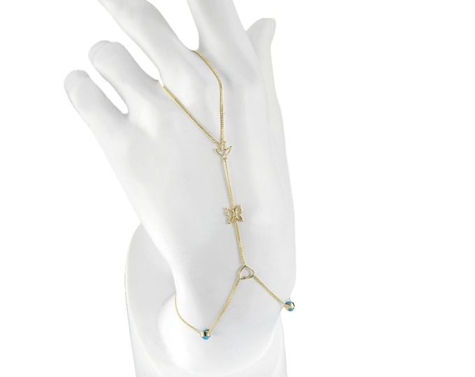 14K Gold Hand Slave Bracelet
