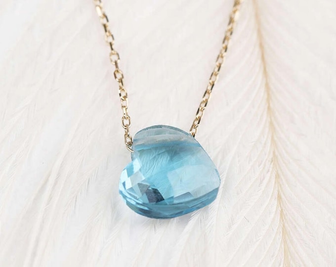 Blue Stone Heart Shaped Necklace