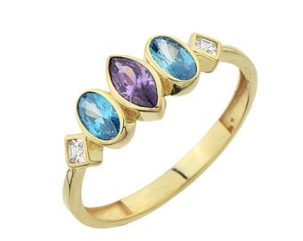 Colorful Gemstone Ring Band