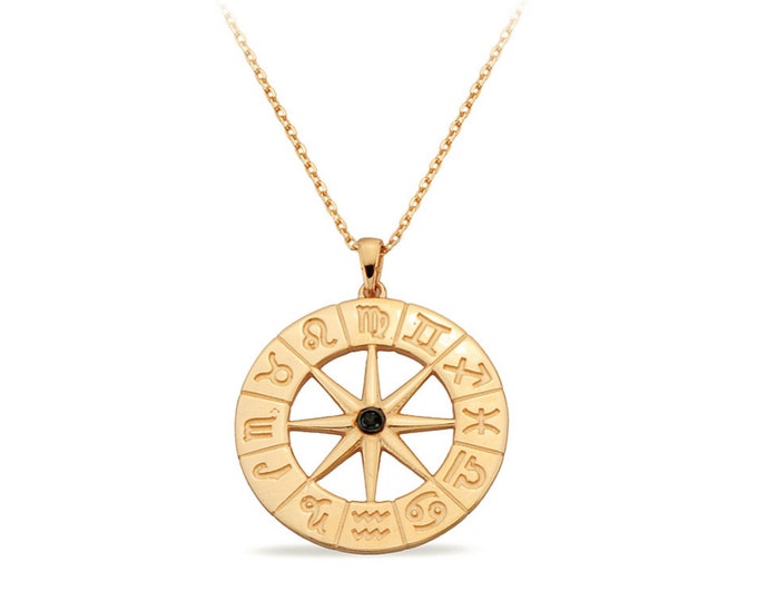 14K Gold Zodiac Medallion Necklace
