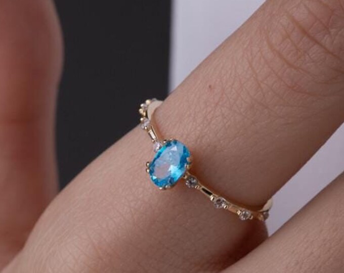 Oval Shaped Gemstone Ring