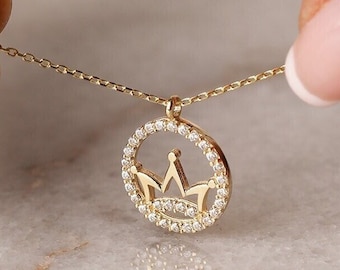 ミュージシャン CROWN NECKLACE GOLD JKJF Crown King Pendant Necklace Bling Hip Hop King Necklace