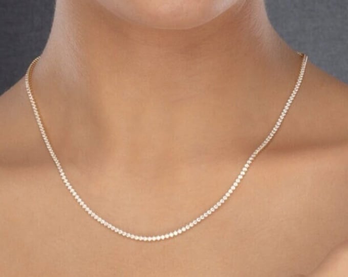 14K Gold Classic Tennis CZ Necklace