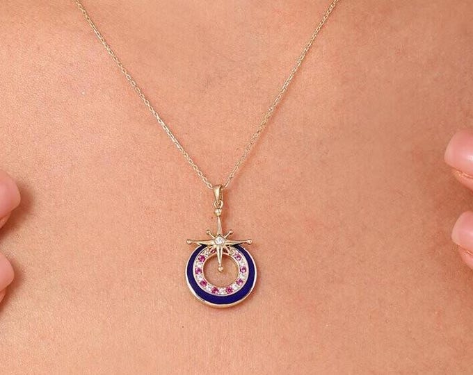 14K Gold North Star Necklace