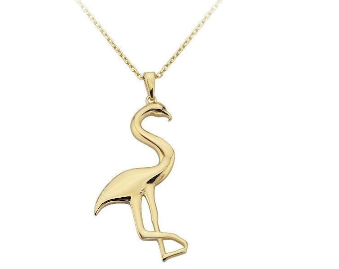 14K Gold Flamingo Necklace