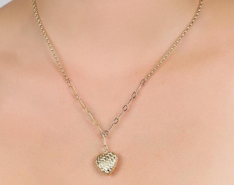 Gold Multi Shape Dangling Necklace