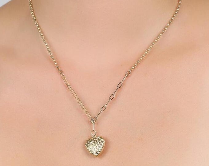 Gold Multi Shape Dangling Necklace