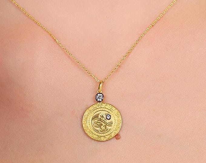 14K Gold Ottoman Tughra Necklace