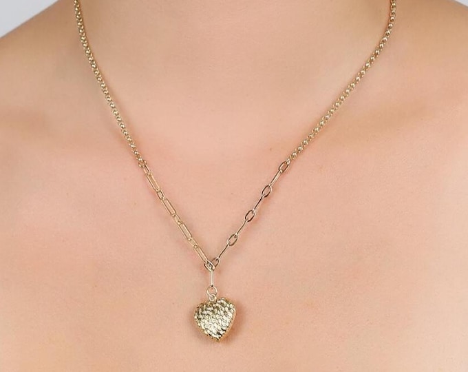 Gold Multi Shape Dangling Necklace