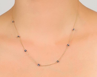 Gold Multi Shape Dangling Necklace