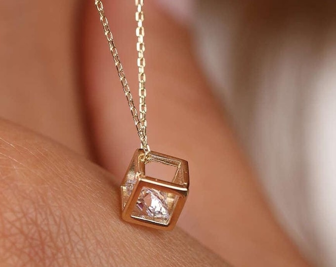 Cz Diamond Cage Necklace