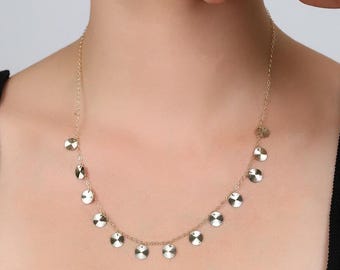 Gold Multi Shape Dangling Necklace