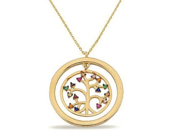Birthstone Family Tree Necklace