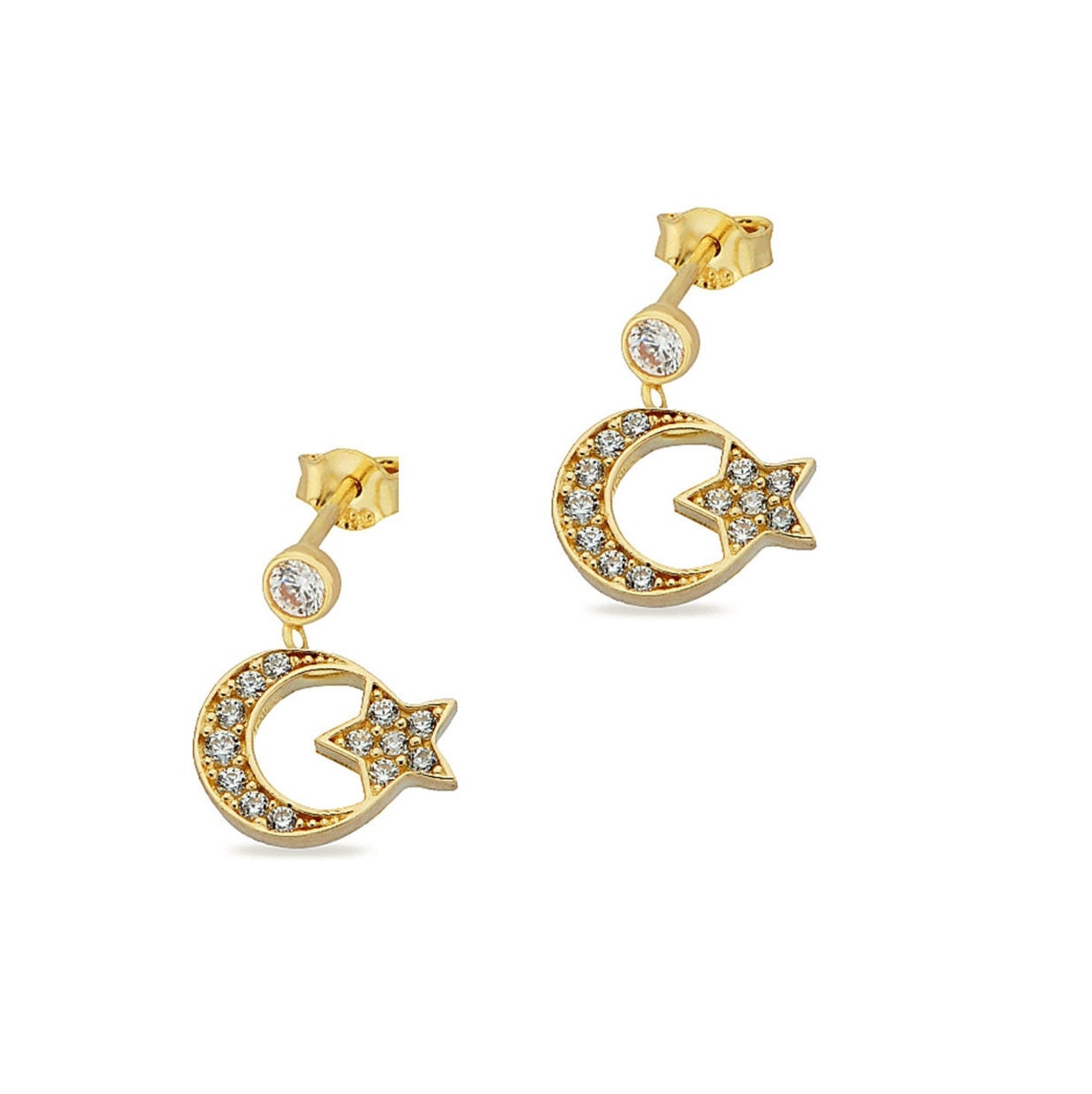 BEBEWO Solid 18k Gold Dangle Earrings for Women, Hollow India | Ubuy
