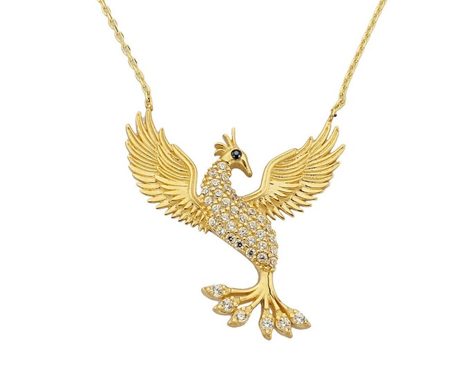 14K Gold Phoenix Necklace