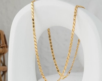 14K Gold Sequin Mirror Chain
