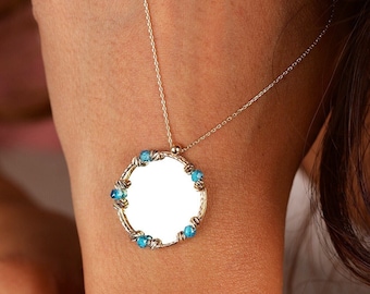 14K Gold italian Mirror Necklace