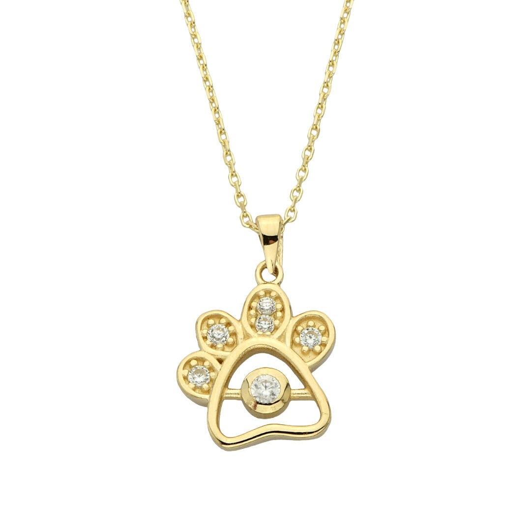 14K Yellow Dog Paw Necklace 17.5 inch | Christopher's Fine Jewelry