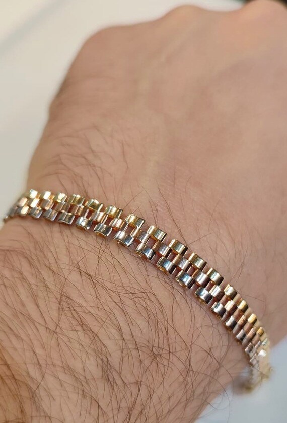 6MM Rolex Link Bracelet 14K Gold Men 