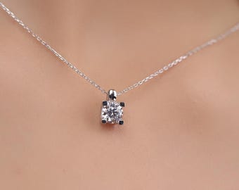 1/2 ctw Round Lab Diamond Necklace,