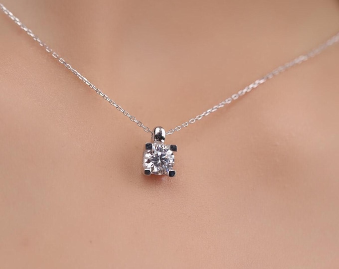 1/2 ctw Round Lab Diamond Necklace,