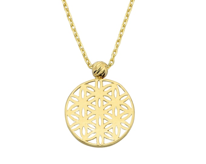 14K Gold Flower Of Life Necklace