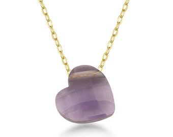 14K Heart Shaped Purple Necklace