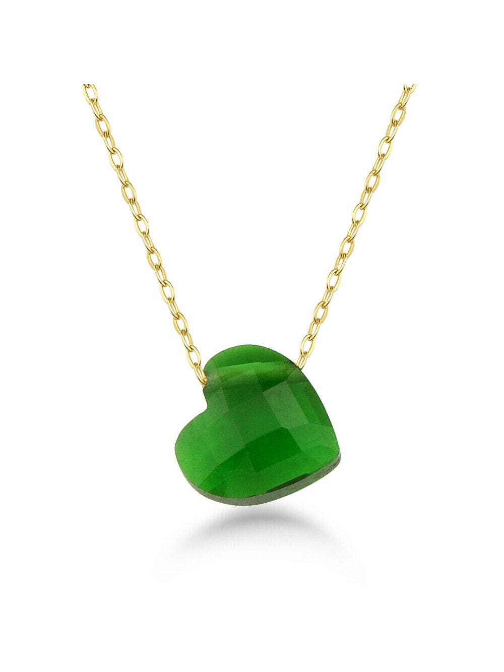 Tiffany green store heart necklace