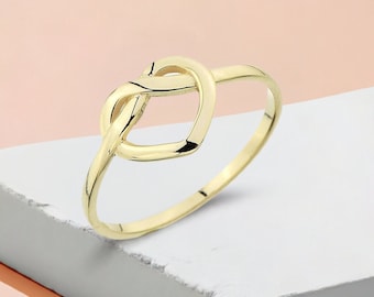 14K Gold Heart Knot Ring