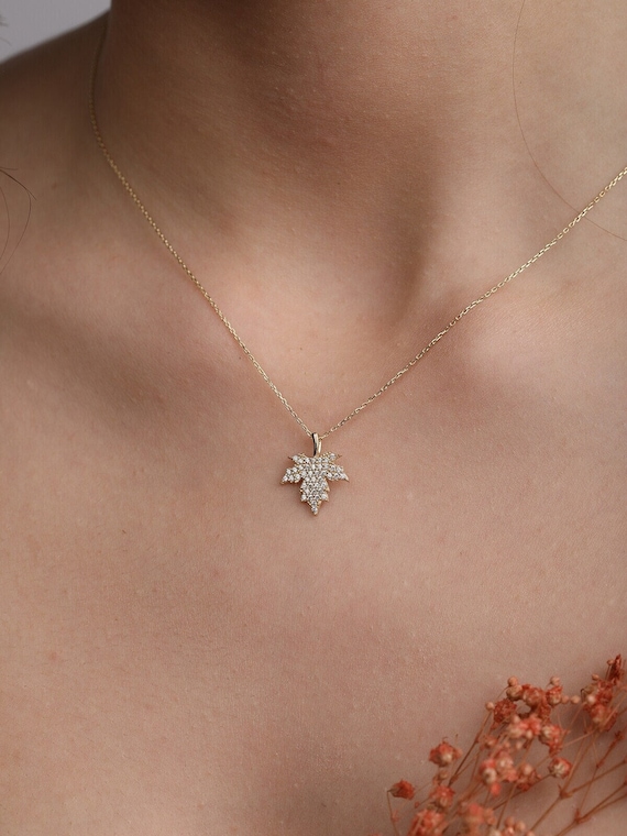 Maple Leaf Necklace | Leaf necklace, Necklace, Silver