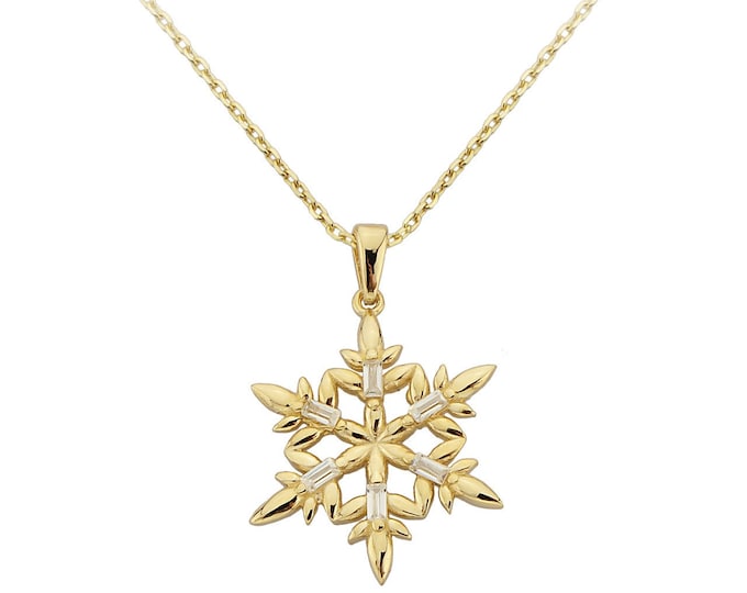 Baguette Snowflake Necklace