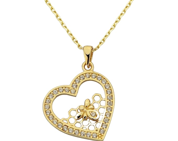 Heart-Shaped Honeycomb Necklace