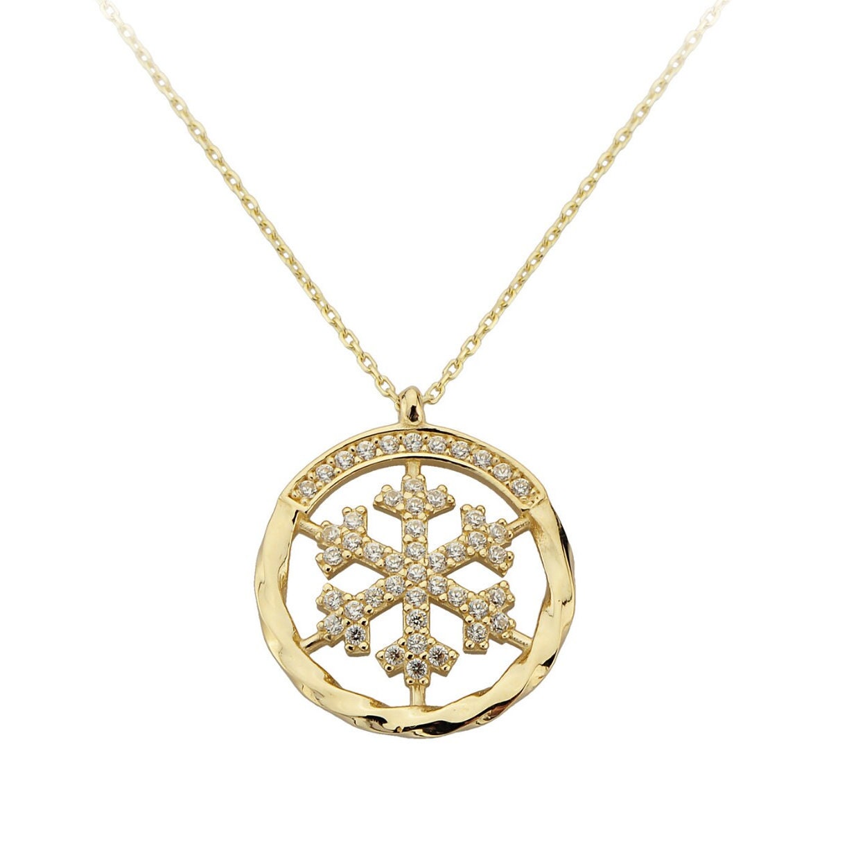 Gold shop snowflake pendant