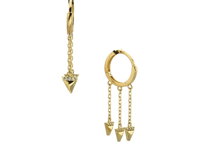 Huggie Hoop Chain Earrings