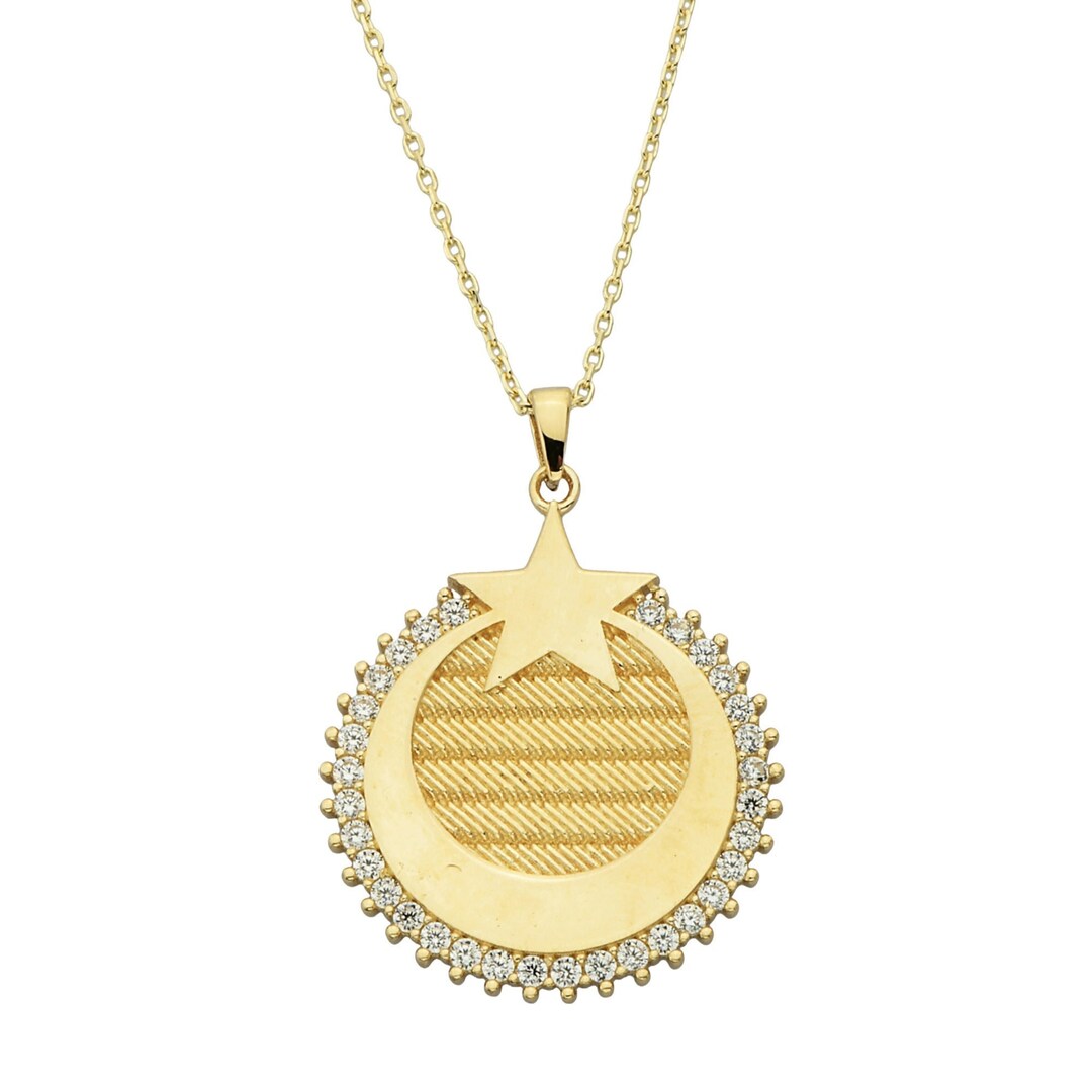 Moon Star Necklace - Zirconia Gold main image 0