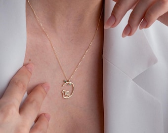 14K Gold Cz Bird Necklace