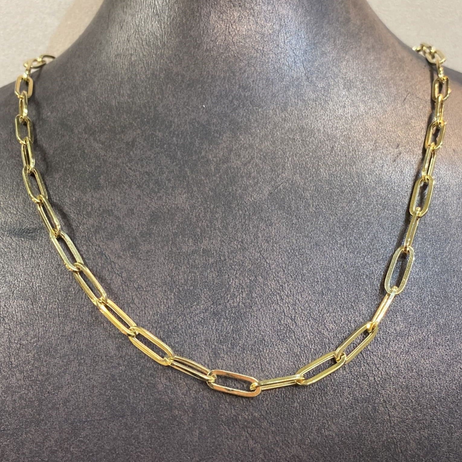 14K Gold Thick Oval Bone Link Chain Necklace – Nana Bijou