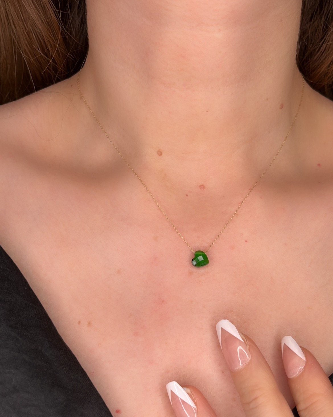 Romance Green Nano Emerald Heart IOBI Precious Gems Sterling Silver an –  Feshionn IOBI