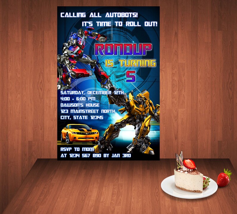 Transformers Invitation Transformers Party Transformers Etsy