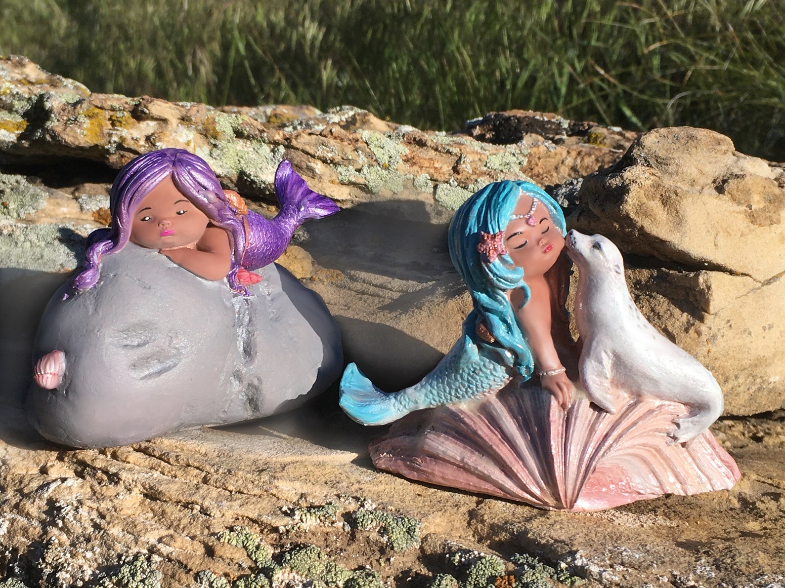 African American Mermaid Figurine Black Mermaid Black Etsy