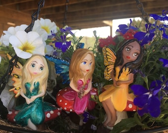 Anpassningsbar miniatyr älvträdgårdsfigur, söt älvfigur, söt etnisk älvfigur, miniatyr trädgårdsälvfigur, älva