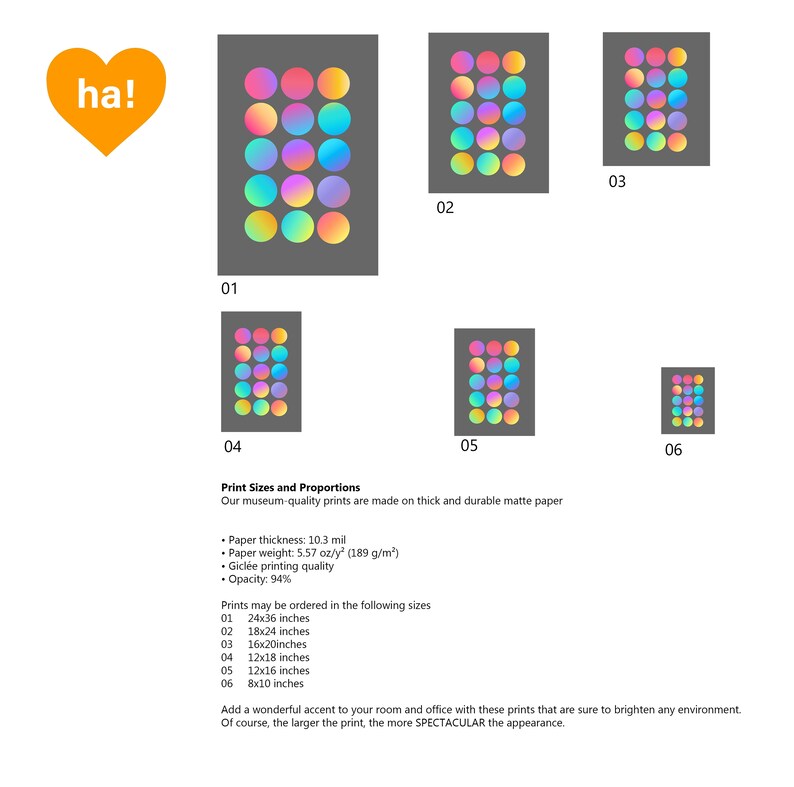 Pride Futuristic Minimalist Wall Art Mardi Gras Scandinavian style Geometric PRINTED Fun Dots 02 Rainbow Kaleidoscopic