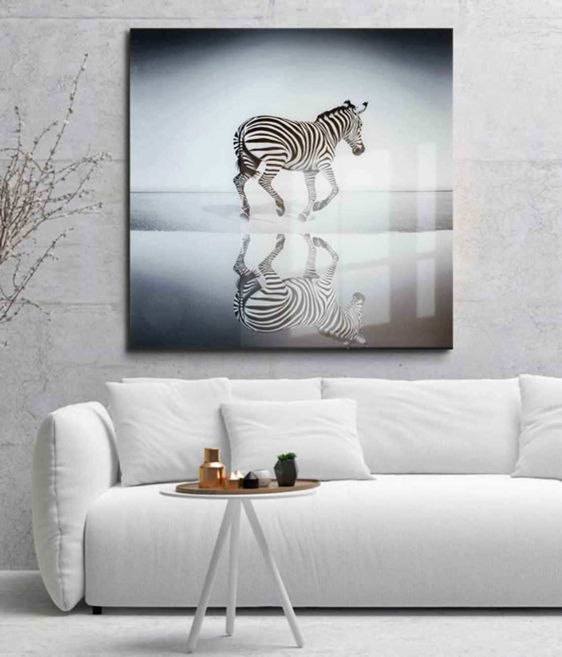 Zebra Fascinate CustomMade Glass Picture Wall Art Image Etsy