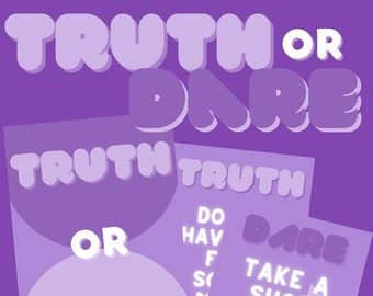 TRUTH OR DARE | Card Game | Digital Download, Printable | 20 Cards!